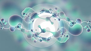 Abstract Molecular Structure 3D Rendering, Science and Technology