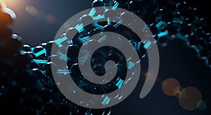 Abstract molecular structure in dark space