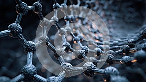 abstract molecular structure with glowing bonds