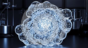 Abstract Molecular Structure with Glowing Center