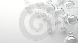 Abstract Molecular Structure Visualization with Colorful Science Spheres on a White Background