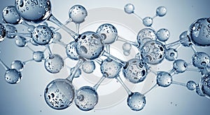 Abstract Molecular Structure with Water Droplets