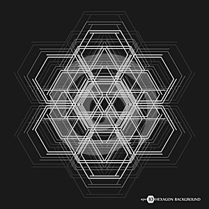 Abstract molecule background. Hexagonal chemistry pattern. Molecular scientific research. Composition of the molecular