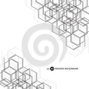 Abstract molecule background. Hexagonal chemistry pattern. Molecular scientific research. Composition of the molecular