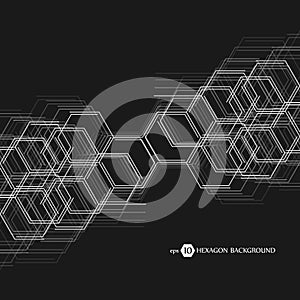 Abstract molecule background. Hexagonal chemistry pattern. Molecular scientific research. Composition of the molecular