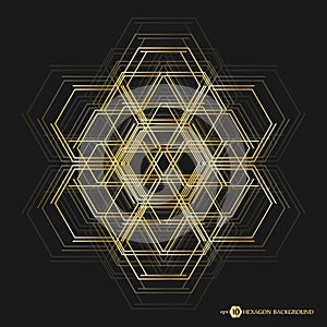 Abstract molecule background. Hexagonal chemistry pattern. Molecular scientific research. Composition of the molecular