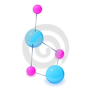Abstract molecule icon, isometric style