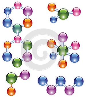 Abstract molecule icon set