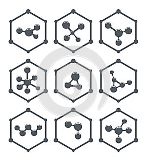 Abstract molecule icons design. vector