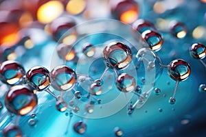 Abstract molecule microbiology or science background. Molecular structure model photo