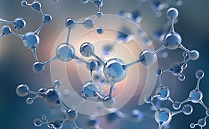 Abstract molecule model. Scientific research in molecular chemistry photo