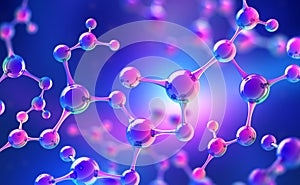 Abstract molecule model. Scientific research in molecular chemistry