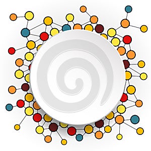 Abstract molecules and 3d paper circles with Blank space for your content