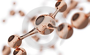 Abstract molecules design. Golden Atoms. Abstract background for chemistry science banner or flyer. Science or medical