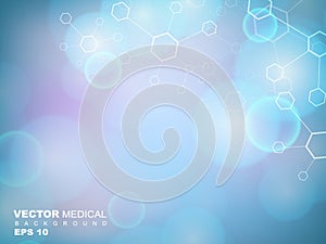 Abstract molecules medical background.