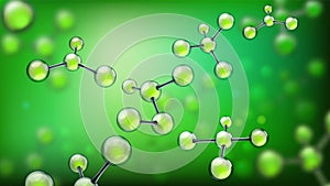 Abstract molecules. Molecular structures, molecule spheres and medical research 3d vector background