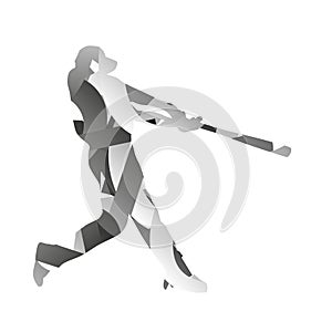 Abstract monochromatic baseball player