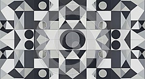 Abstract Monochromatic Geometric Tile Pattern