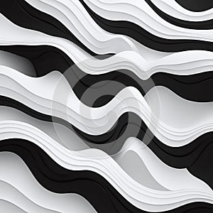Dynamic Black and White Abstract Wavy Background