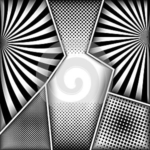 Abstract monochrome comic concept