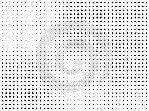 Abstract monochrome halftone pattern. Futuristic panel. Gunge dotted backdrop with circles, dots, point.