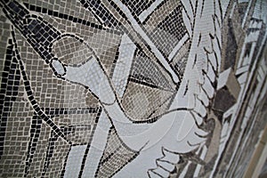 Abstract Monochrome Mosaic Art Closeup: Detail, Depth and Craftsmanship