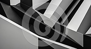 Abstract monochrome pattern featuring intersecting planes and sharp angular shapes design
