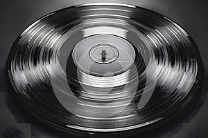 Abstract Monochrome Photograph of a Person on Vinyl Record Texture Generative AI