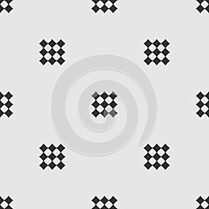 Abstract monochrome seamless pattern with diamonds on grey background