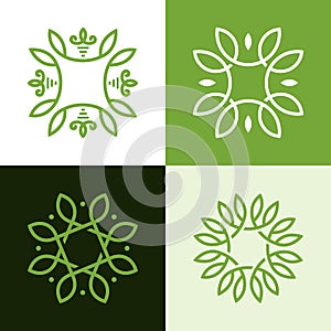 Abstract monogram elegant logo icon vector design.
