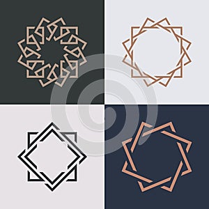 Abstract monogram elegant logo icon vector design.