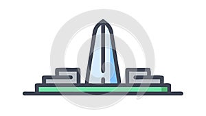 Abstract Monument, Modern Landmark, Minimalist Structure, vector design Generative AI