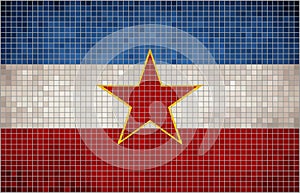 Abstract Mosaic flag of Yugoslavia