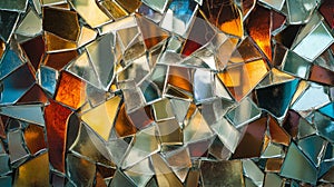 Abstract Mosaic Pattern of Broken Glass Fragments