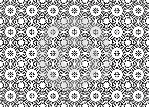 Abstract mosaic seamless pattern. Stylish floral line arab ornament in geometric muslim style