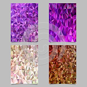 Abstract mosaic triangle tile pattern page template set