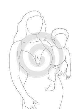 Abstract mother with a child.