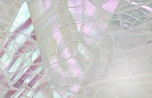 Abstract mother of pearl background with lilac, mauve and aqua shimmering mosaic inlay