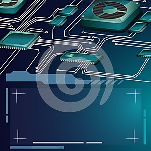 Abstract motherboard vector circuit background