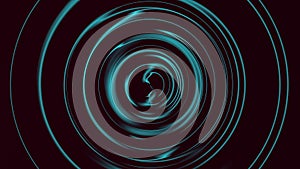 Abstract motion background blue shining lights, energy waves and sparkling particles with animation of rotation circles and rings