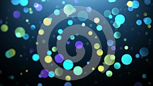 Abstract Motion Background Pretty Shining Blue Multicolor Bokeh Circle Lights Defocused And Hexagon Glitter Sparkle Fly Up