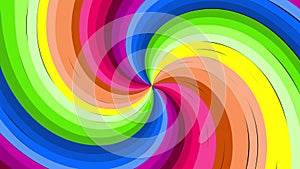 Abstract motion background with psychedelic twisting circles. Round striped black white lines.