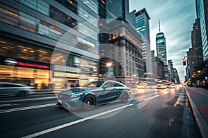 Abstract motion blur of a city with speed effect