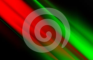 Abstract motion blur red and green lights background. Blurry illustration background