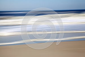 Abstract and Motion Blur Seascape blue, beige and white