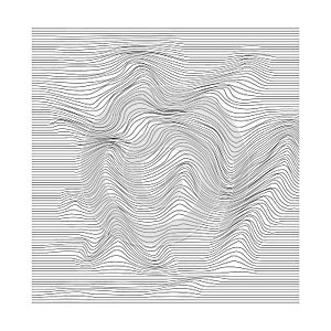 Abstract motion rippled surface. Stripe deformation background. Distorted wave monochrome texture. Vector