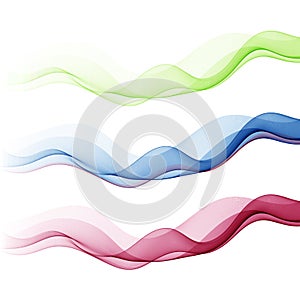 Abstract motion smooth color wave vector. Set of Curve colorful lines