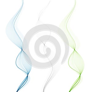 Abstract motion smooth color wave vector Set of Curve colorful lines