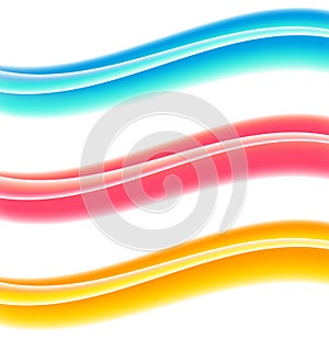 Abstract motion smooth color wave vector. Set of Curve colorful lines. Smooth dynamic soft style on light background