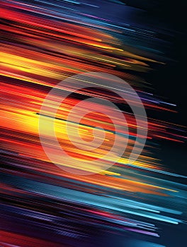 Dynamic Motion Streaks Creating Runner Shape on Vibrant Gradient Background